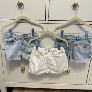 Zara Light Blue Denim and White Shorts